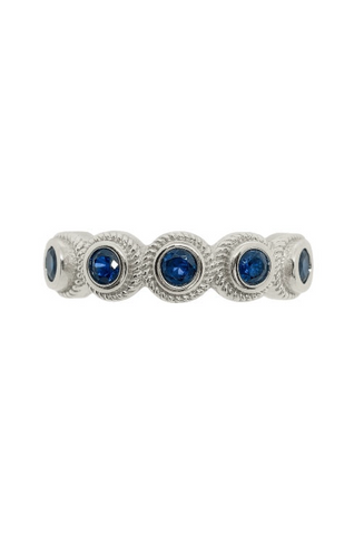 Anillo lágrima azul plata