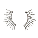 Silver branch earrings