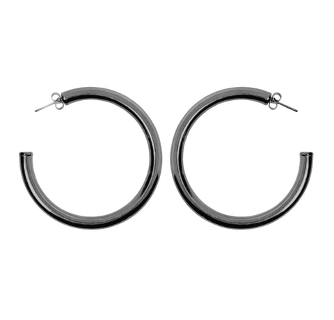 Medium silver hoops