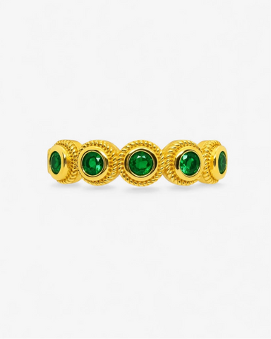 Anillo lágrima verde