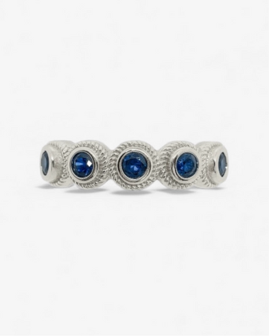 Anillo lágrima azul plata