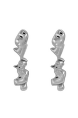 Pendientes lava plateado