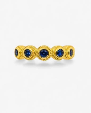 Anillo lágrima azul
