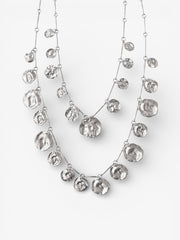 Cadena doble Satélite plateado