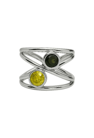 Anillo love verde plata