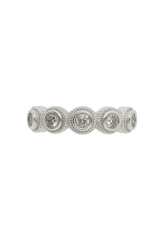 Anillo lágrima blanco plata