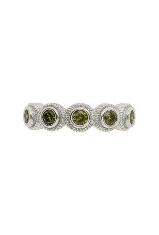 Anillo lágrima oliva plata