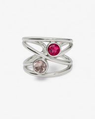 Anillo love rosa plata