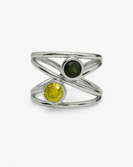 Anillo love verde plata