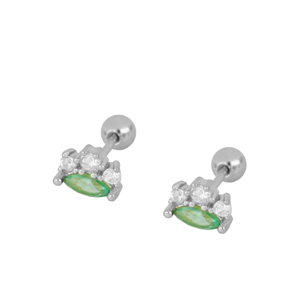 Syracuse Green Silver Earring