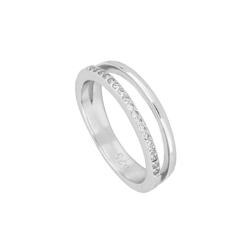 Anillo Mellizos White Plata