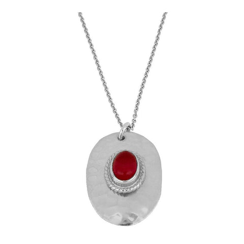 Collar cuarzo fucsia plata