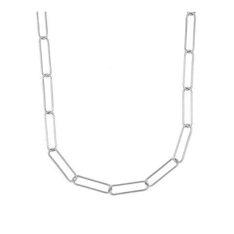 Cadena eslabones corta plata