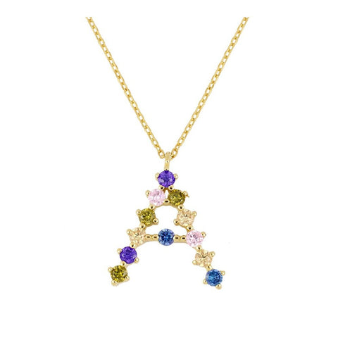 Collar inicial colores oro