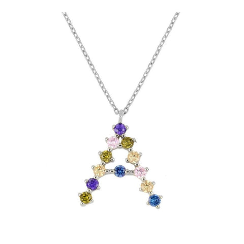 Collar inicial colores plata