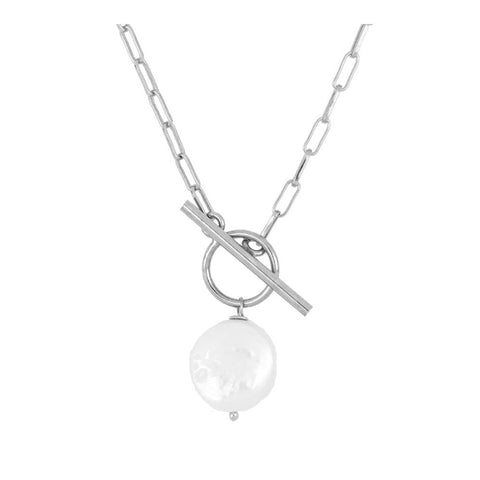 Cadena Perla redonda plata