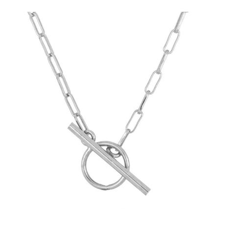 Cadena broche plata