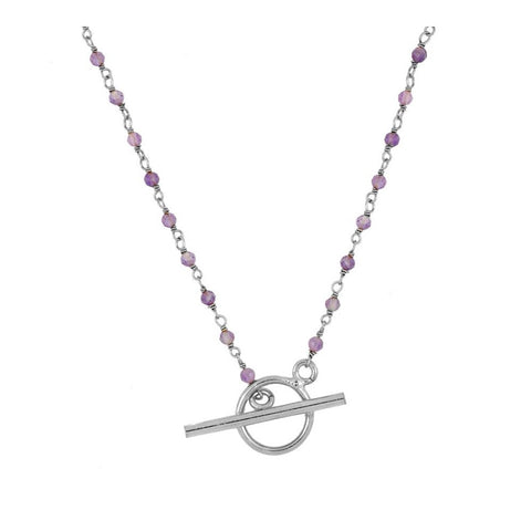 Cadena Amatista broche plata