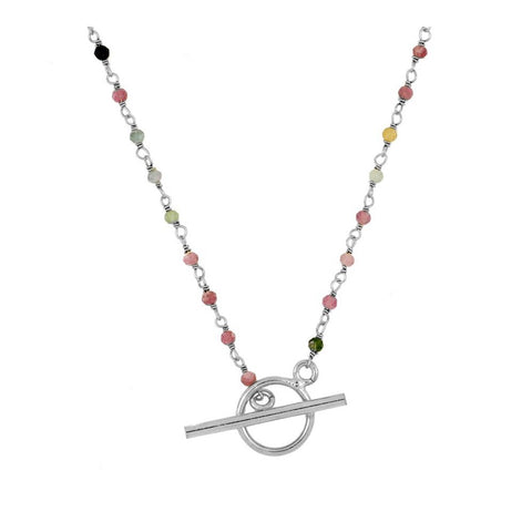 Cadena Turmalina broche plata