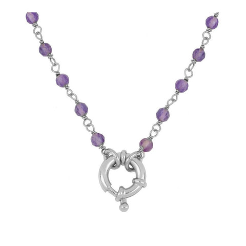 Cadena Amatista plata
