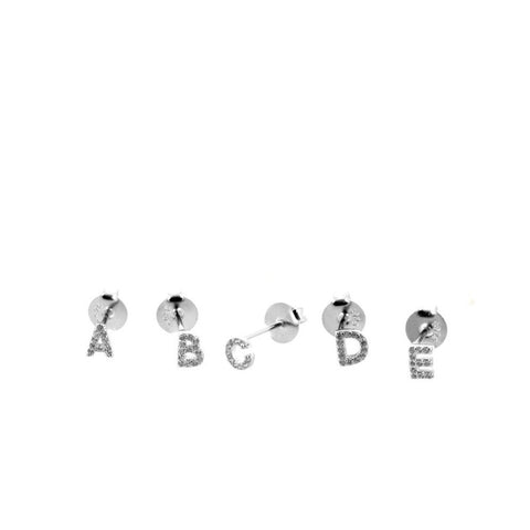 Silver Letter Earrings
