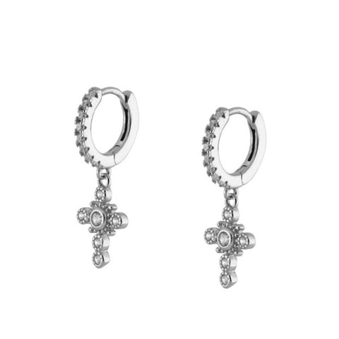 Pendientes Transire Blanco Plata