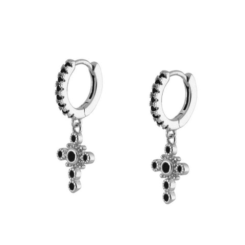 Pendientes Transire Negro Plata